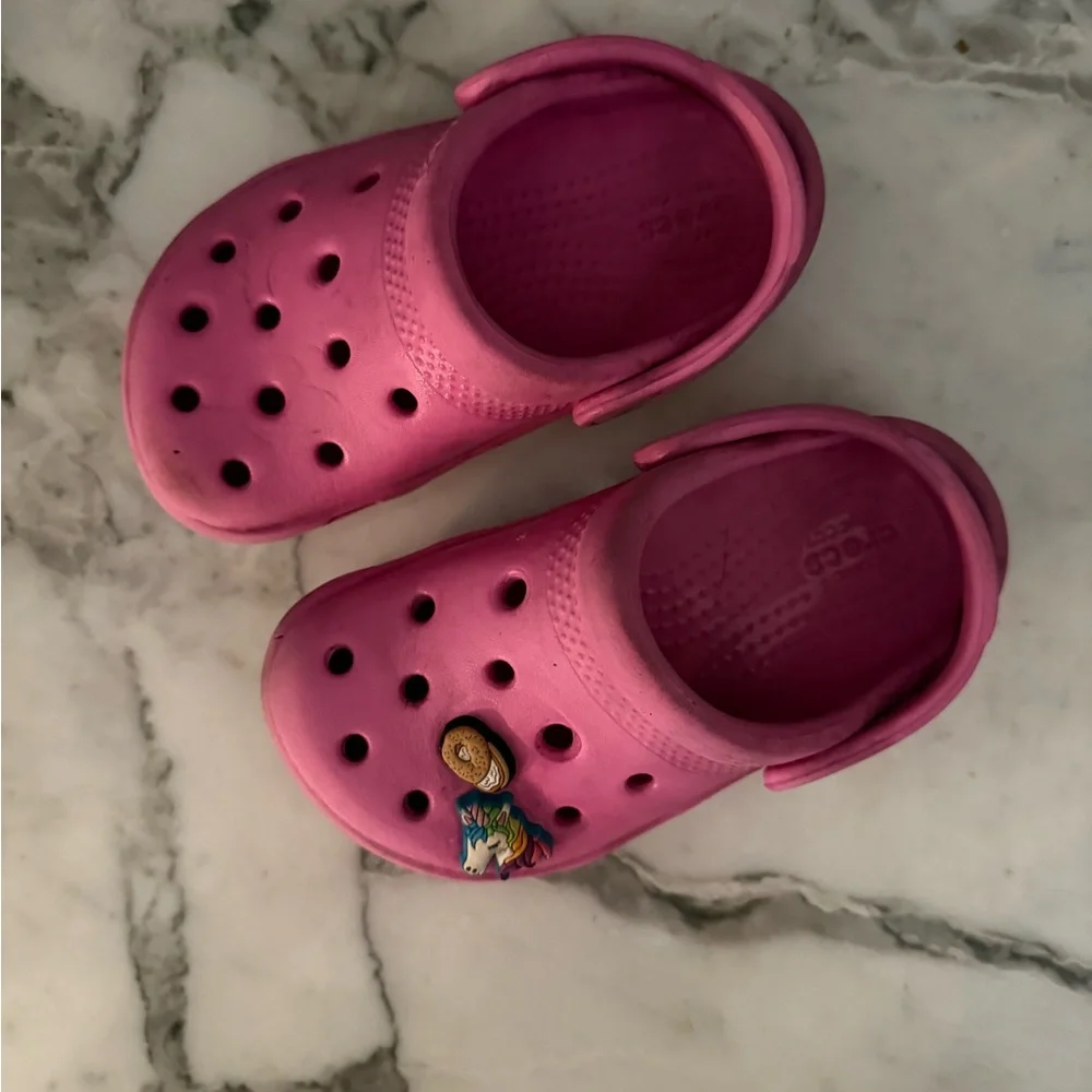 $15 ADD ON Crocs Pink 7c toddler 7 c7‎ girls native h&m cat & jack shoes